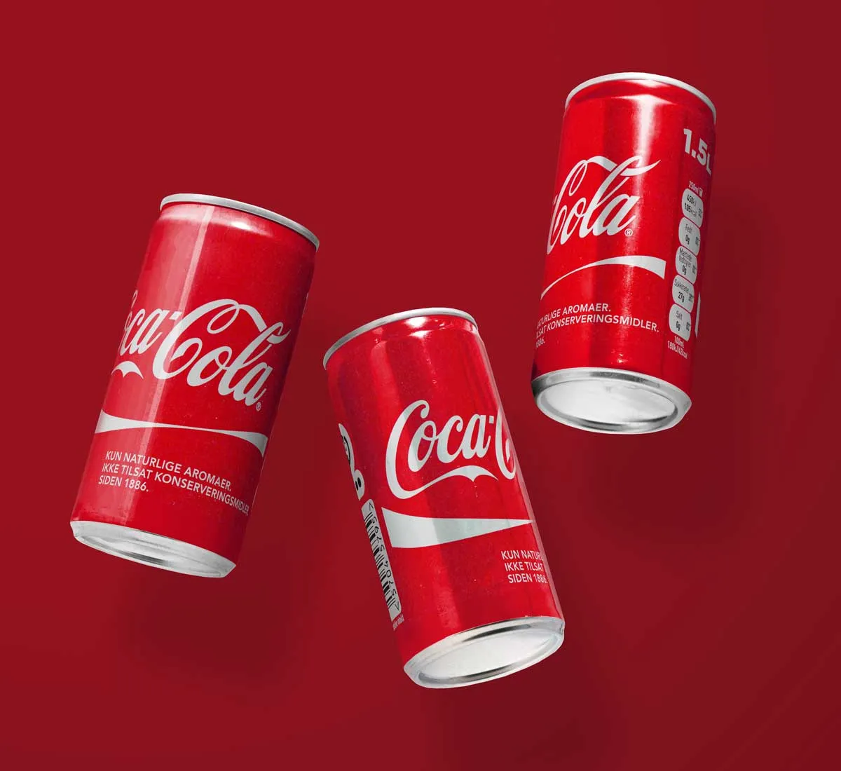Soda can mockup with Coca-Cola design