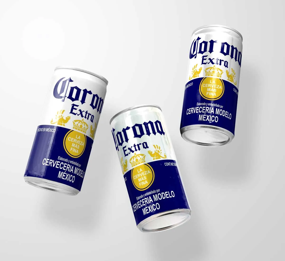 Soda can mockup with Corona beer design