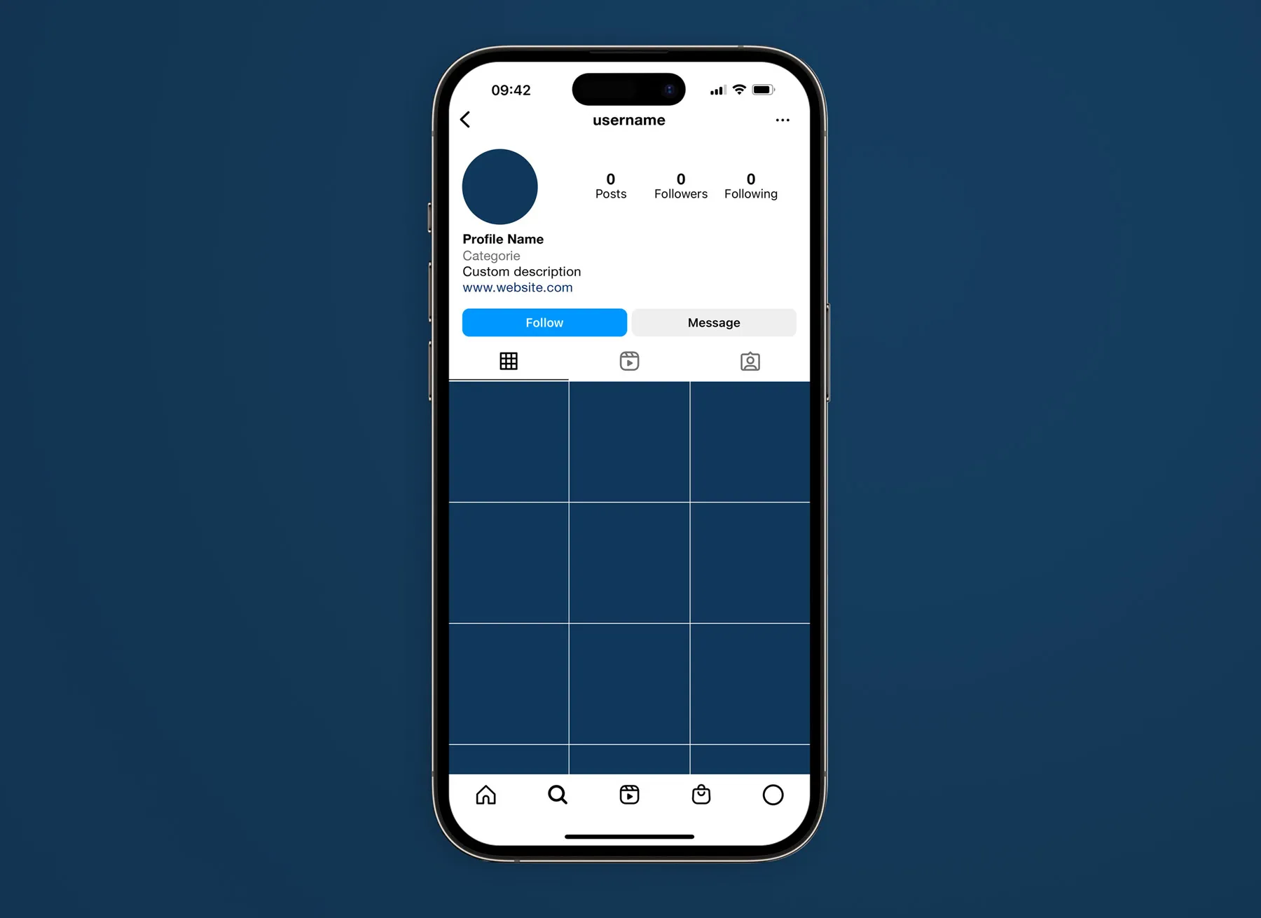 Instagram iPhone 14 mockup on clear background