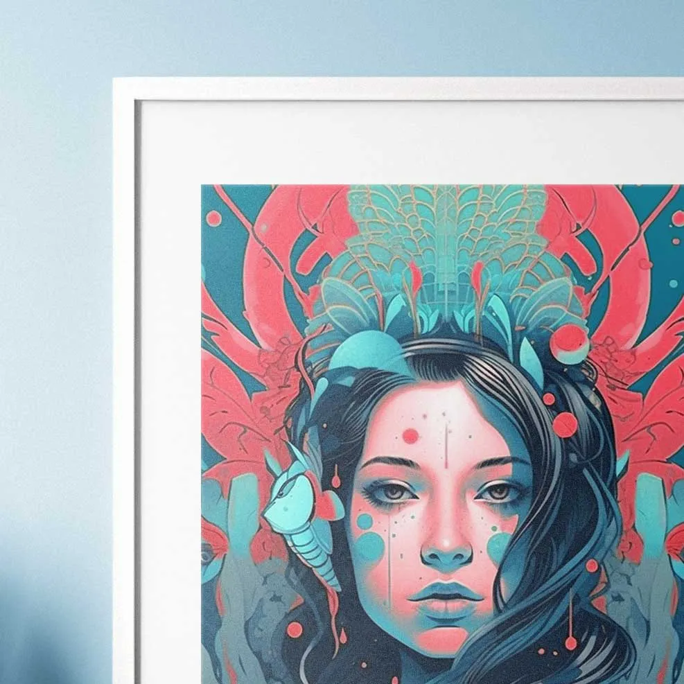 Close-up detail of living room poster mockup
