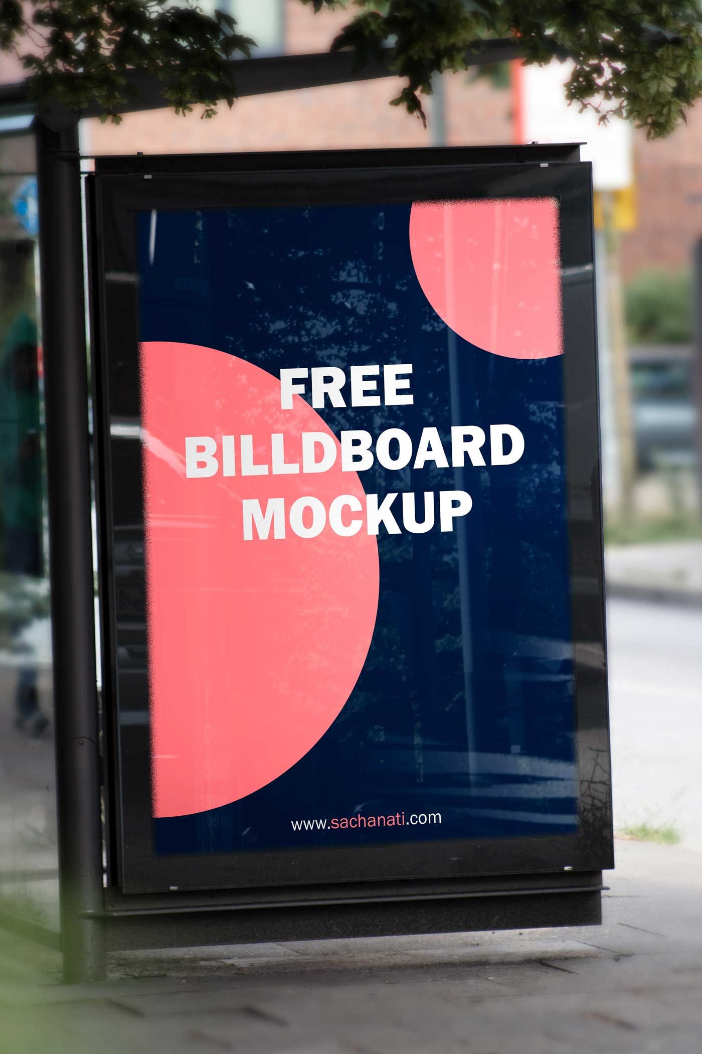 Free Busstop Billboard Mockup