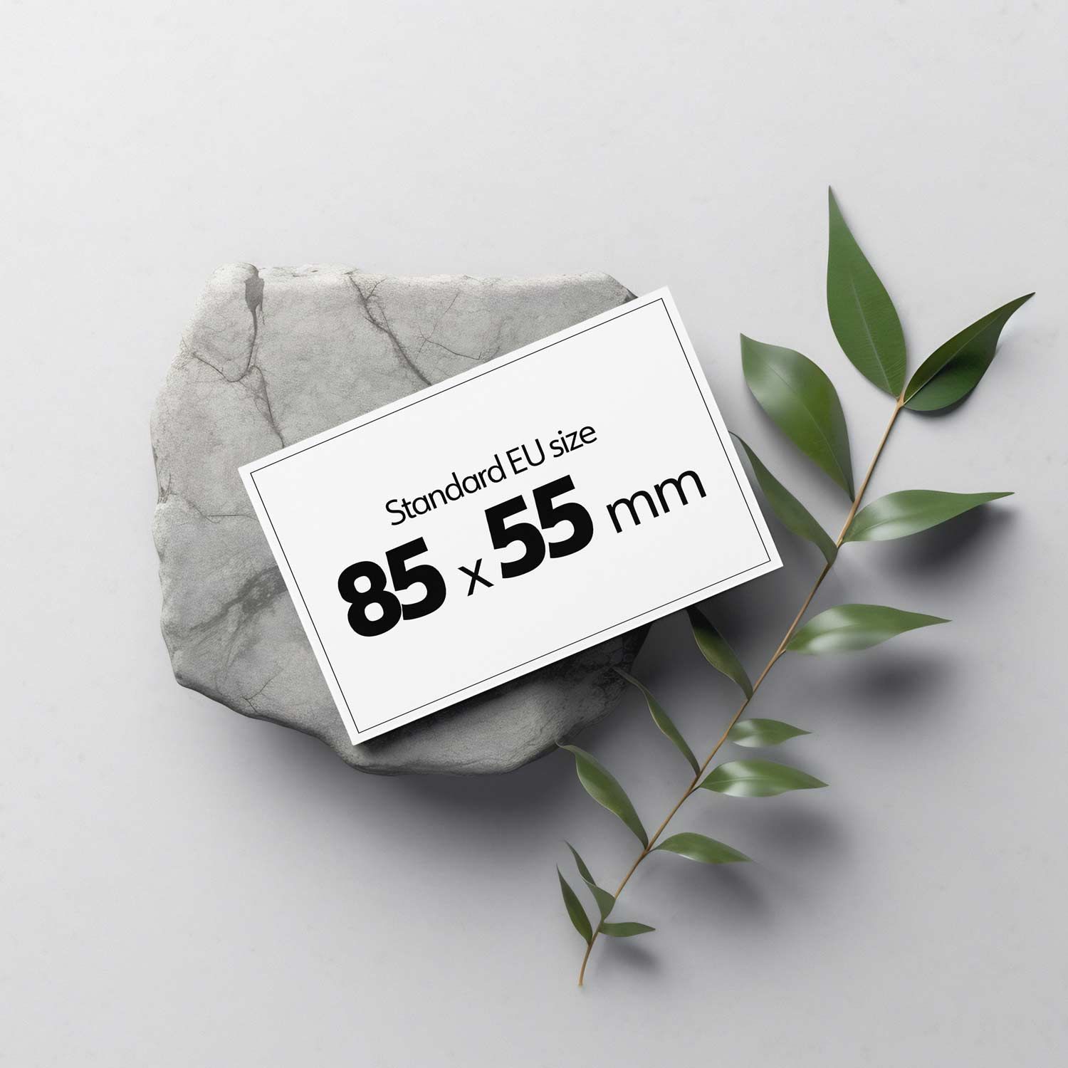 free business card psd mockup with standard EU measurment